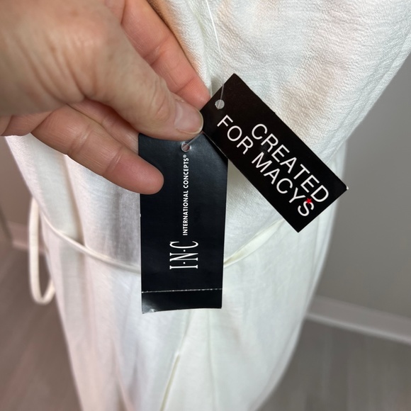 NWT Women's INC Cream Maxi Halter Dress Size 16 - Picture 6 of 12